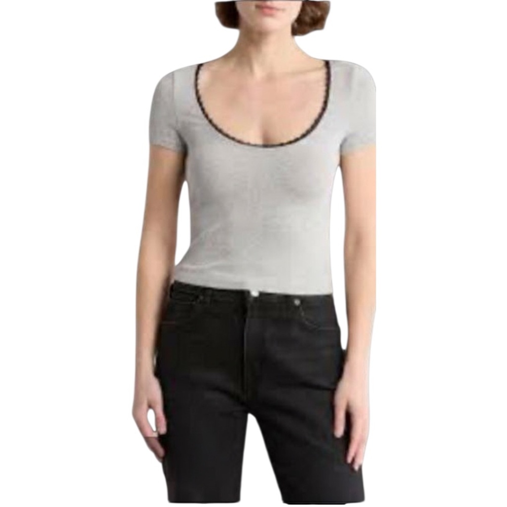 Vintage-inspired femininity Elodie Bruno‎ Lace Trim T-shirt Size Small